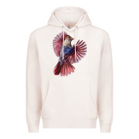Pale Pink Flying Northern Cardinal Bird Premium Hoodie - LillyAllenDesigns
