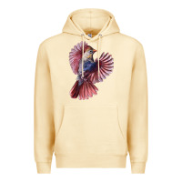 Pina Colada Flying Northern Cardinal Bird Premium Hoodie - LillyAllenDesigns