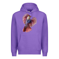 Purple Flying Northern Cardinal Bird Premium Hoodie - LillyAllenDesigns