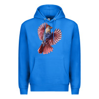 True Royal Flying Northern Cardinal Bird Premium Hoodie - LillyAllenDesigns