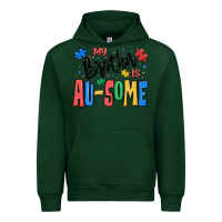 Forest Green my brother is ausome autism Urban Hoodie - MaliasSmallBusiness