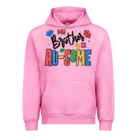 Fuchsia Pink my brother is ausome autism Urban Hoodie - MaliasSmallBusiness