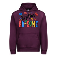 Mauve Wine my brother is ausome autism Urban Hoodie - MaliasSmallBusiness