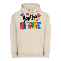 Pigment French Oak my brother is ausome autism Urban Hoodie - MaliasSmallBusiness