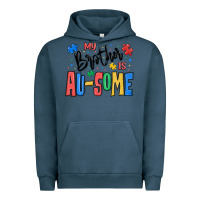 Pigment Midnight Navy my brother is ausome autism Urban Hoodie - MaliasSmallBusiness