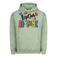 Pigment Oil Green my brother is ausome autism Urban Hoodie - MaliasSmallBusiness