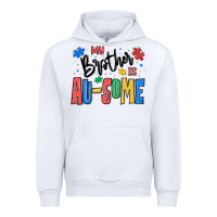 White my brother is ausome autism Urban Hoodie - MaliasSmallBusiness