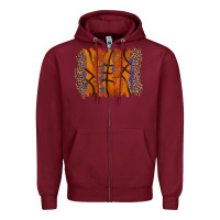Burgundy basketball brushstroke Zipper Hoodie - Zillion Design Studio