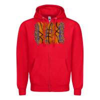 Red basketball brushstroke Zipper Hoodie - Zillion Design Studio