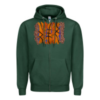 Sports Green basketball brushstroke Zipper Hoodie - Zillion Design Studio