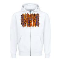 White basketball brushstroke Zipper Hoodie - Zillion Design Studio