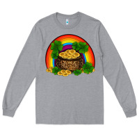 Heather Grey st patricks shamrock gold leopard rainbow Long Sleeve Tee - RanaPortraitStore