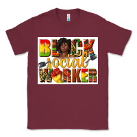 Burgundy black social worker Classic Tee - texasbilliewilder