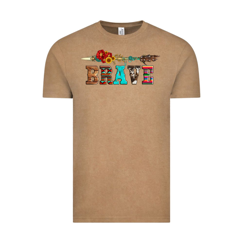 Brave And Aztec Wood Sunflower With Arrow Vintage Tee by Artiststas | Teevron