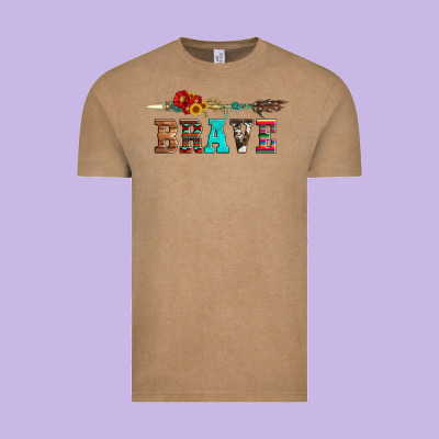 Brave And Aztec Wood Sunflower With Arrow Vintage Tee Designed By Artiststas