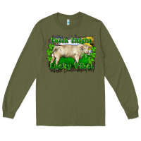 Army Green thick thighs lucky vibes charolais bull Long Sleeve Tee - RanaPortraitStore