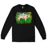 Black thick thighs lucky vibes charolais bull Long Sleeve Tee - RanaPortraitStore