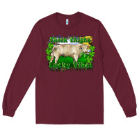 Burgundy thick thighs lucky vibes charolais bull Long Sleeve Tee - RanaPortraitStore