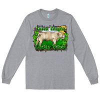 Heather Grey thick thighs lucky vibes charolais bull Long Sleeve Tee - RanaPortraitStore