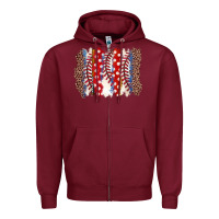 Burgundy baseball brushstroke Zipper Hoodie - Zillion Design Studio