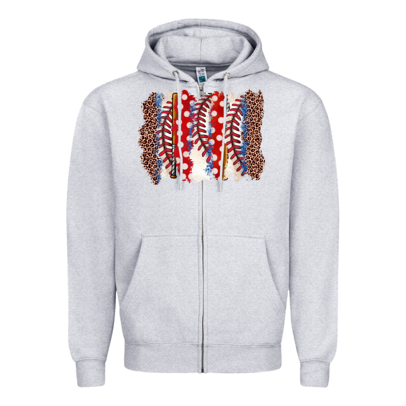 Baseball Brushstroke Zipper Hoodie by Zillion Design Studio | Teevron