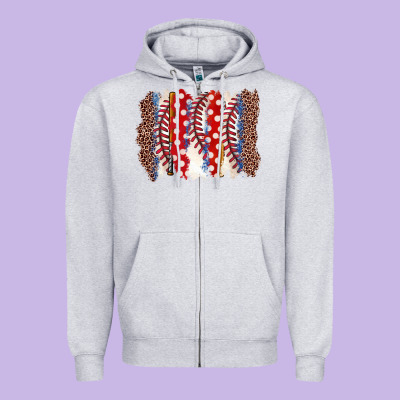 Baseball Brushstroke Zipper Hoodie Designed By Zillion Design Studio