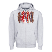 Heather Grey baseball brushstroke Zipper Hoodie - Zillion Design Studio