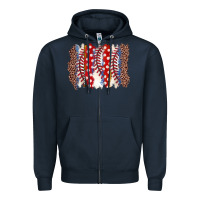 Navy baseball brushstroke Zipper Hoodie - Zillion Design Studio