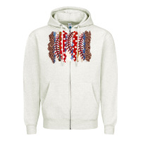 Oatmeal Heather baseball brushstroke Zipper Hoodie - Zillion Design Studio