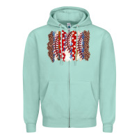 Seafoam baseball brushstroke Zipper Hoodie - Zillion Design Studio