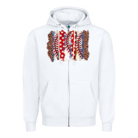 White baseball brushstroke Zipper Hoodie - Zillion Design Studio