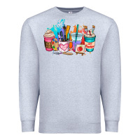 Heather Grey art teacher coffee cup Premium Sweatshirt - AdoDesignShop