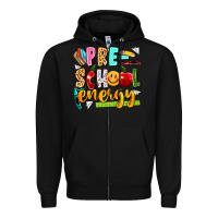 Black pre school energy Zipper Hoodie - texasbilliewilder