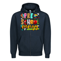 Navy pre school energy Zipper Hoodie - texasbilliewilder