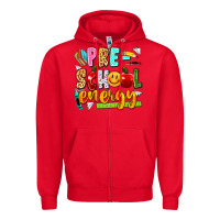 Red pre school energy Zipper Hoodie - texasbilliewilder
