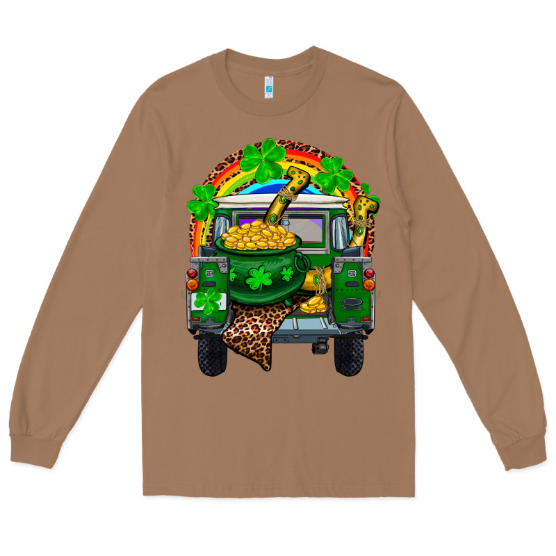 St Patricks Day Truck With Pot Of Gold Horseshoe A Long Sleeve Tee by RanaPortraitStore | Teevron