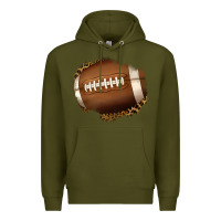 Army Green leopard american football patch Premium Hoodie - Jasminsmagicworld