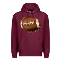 Burgundy leopard american football patch Premium Hoodie - Jasminsmagicworld
