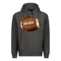 Charcoal Heather leopard american football patch Premium Hoodie - Jasminsmagicworld