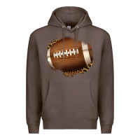 Coffee leopard american football patch Premium Hoodie - Jasminsmagicworld