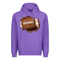 Purple leopard american football patch Premium Hoodie - Jasminsmagicworld
