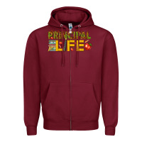 Burgundy principal life Zipper Hoodie - texasbilliewilder