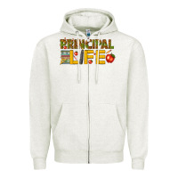 Oatmeal Heather principal life Zipper Hoodie - texasbilliewilder