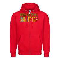 Red principal life Zipper Hoodie - texasbilliewilder