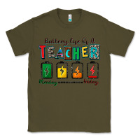 Army Green battery life of a teacher Classic Tee - Zillion Design Studio
