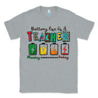 Heather Grey battery life of a teacher Classic Tee - Zillion Design Studio