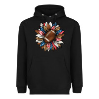 Black american football sunflower Heavyweight Hoodie - HRA Design Shop