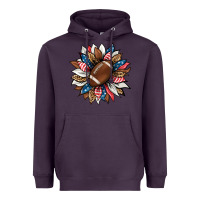 Plum american football sunflower Heavyweight Hoodie - HRA Design Shop
