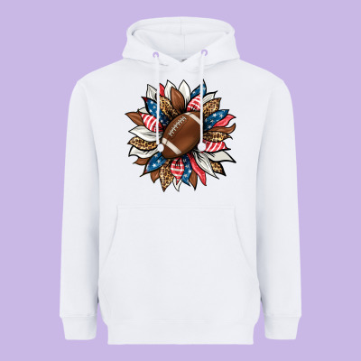 American Football Sunflower Heavyweight Hoodie Designed By Hra Design Shop