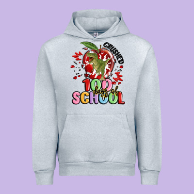 Crushed 100 Days Of School Urban Hoodie Designed By Maliassmallbusiness
